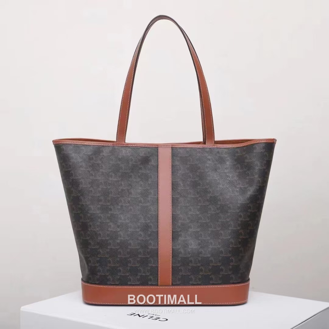 Celine Bucket Shopper Monogram Canvas Cowhide Tote Bag with Large Capacity Detail 셀린느 버킷 쇼퍼 모노그램 캔버스 카우하이드 토트백 대용량 115072 31.5cm 4