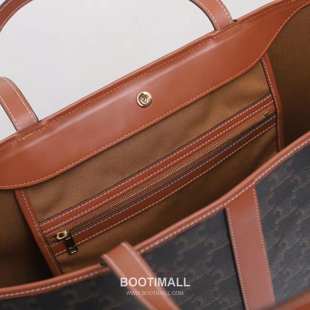 Celine Bucket Shopper Monogram Canvas Cowhide Tote Bag with Large Capacity Detail 셀린느 버킷 쇼퍼 모노그램 캔버스 카우하이드 토트백 대용량 115072 31.5cm 8