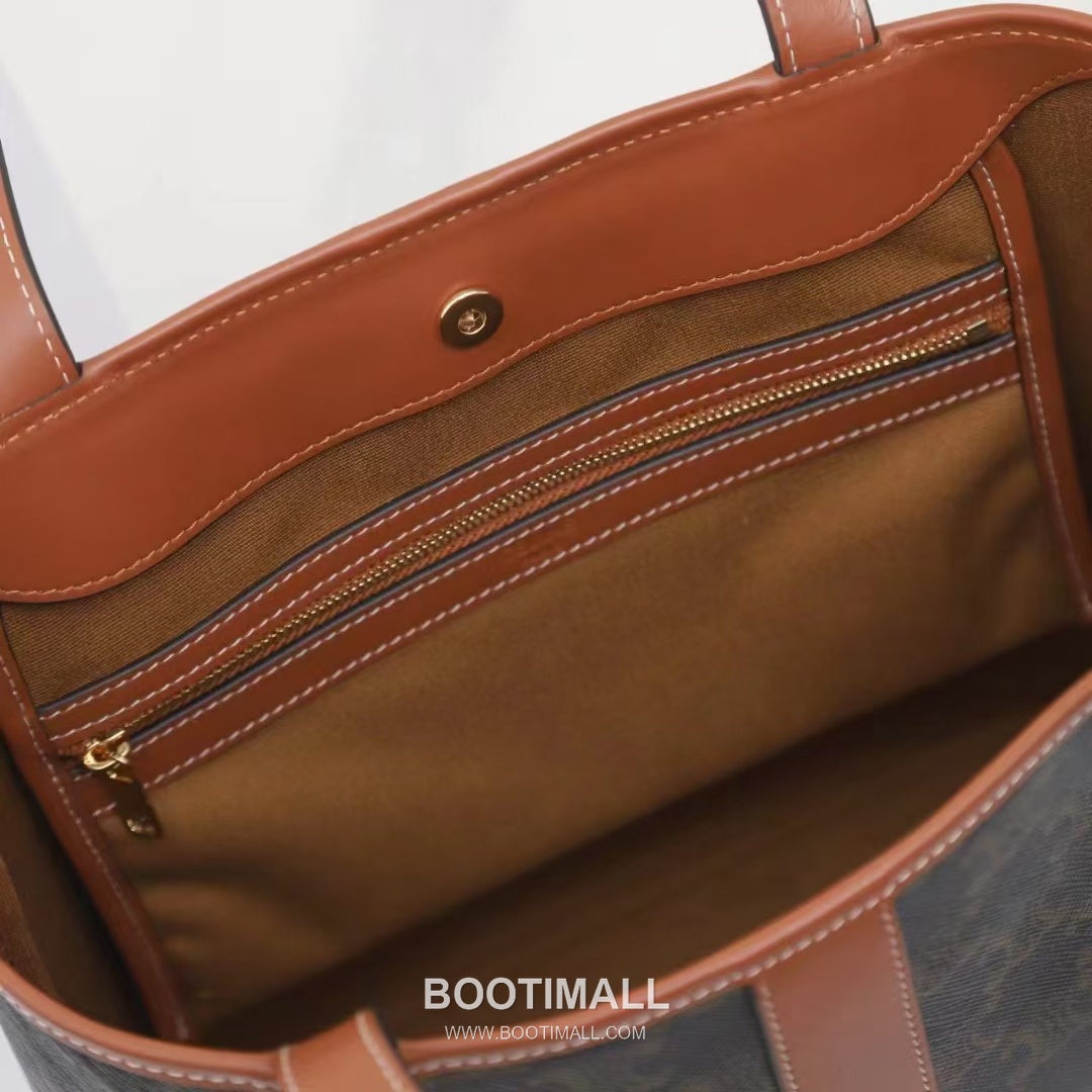 Celine Bucket Shopper Monogram Canvas Cowhide Tote Bag with Medium Capacity Detail 셀린느 버킷 쇼퍼 모노그램 캔버스 카우하이드 토트백 중형 115082 26.5cm 8