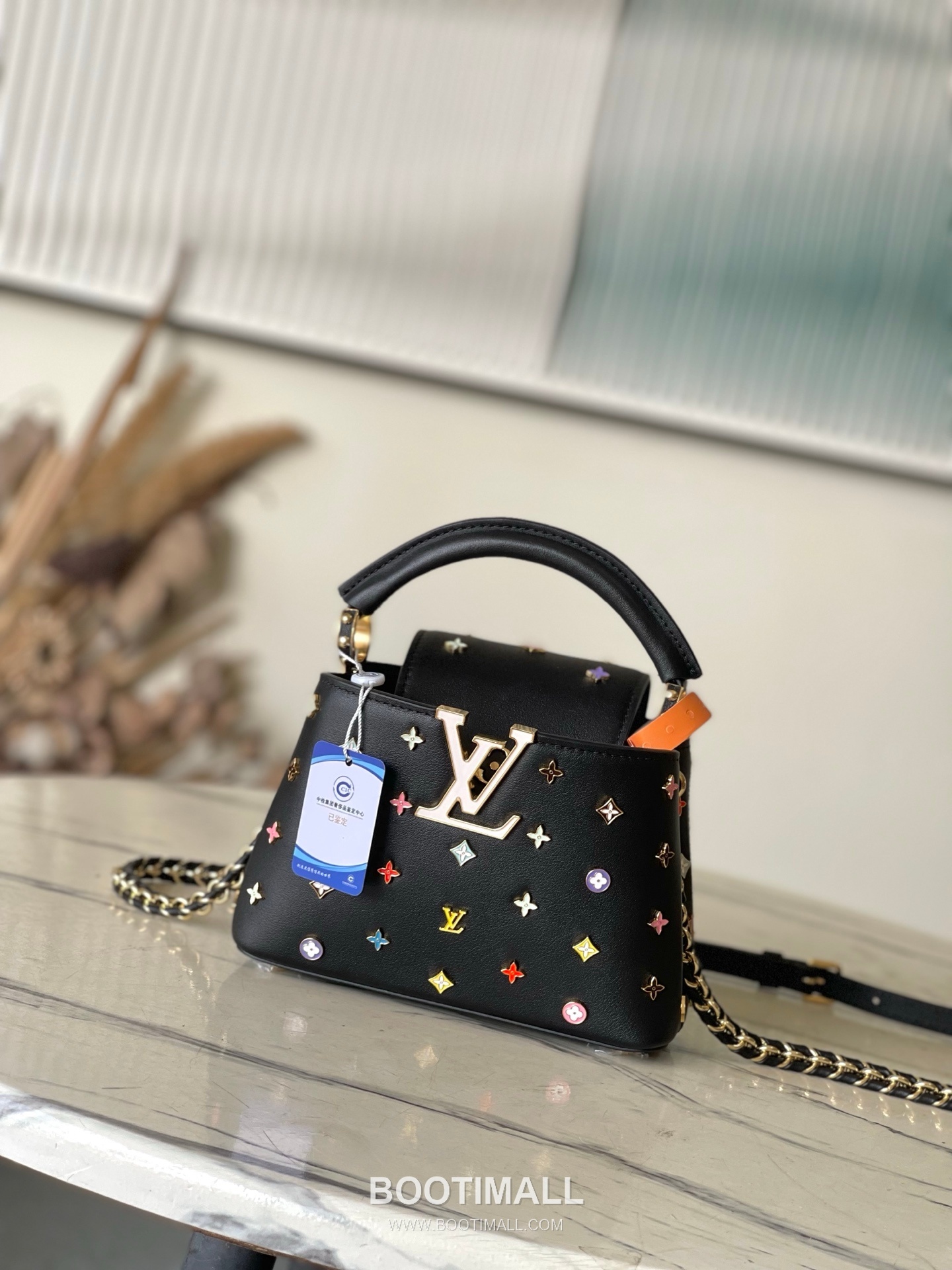 Louis Vuitton Capucines Mini Taurillon Leather Top Handle Shoulder Bag with Multicolor Strap Detail 루이비통 카퓌신 미니 토릴론 가죽 탑핸들 숄더백 멀티스트랩 M14165 21cm 1