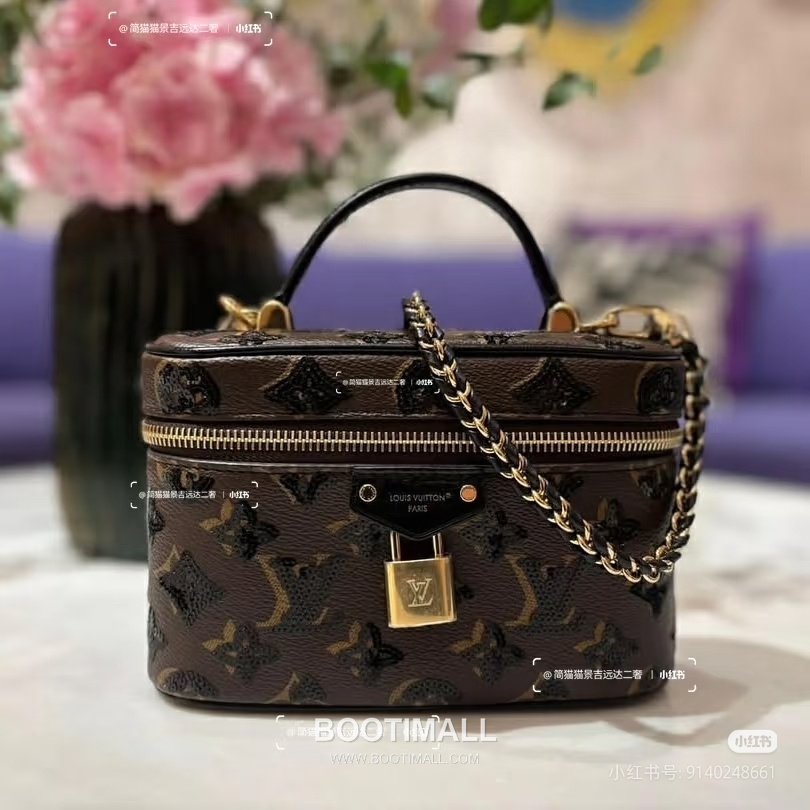 Louis Vuitton Vanity Chain Pouch Monogram Sequin Canvas Mini Chain Bag 루이비통 베니티 체인 파우치 모노그램 스팽글 미니 체인백 M27049 19cm 5