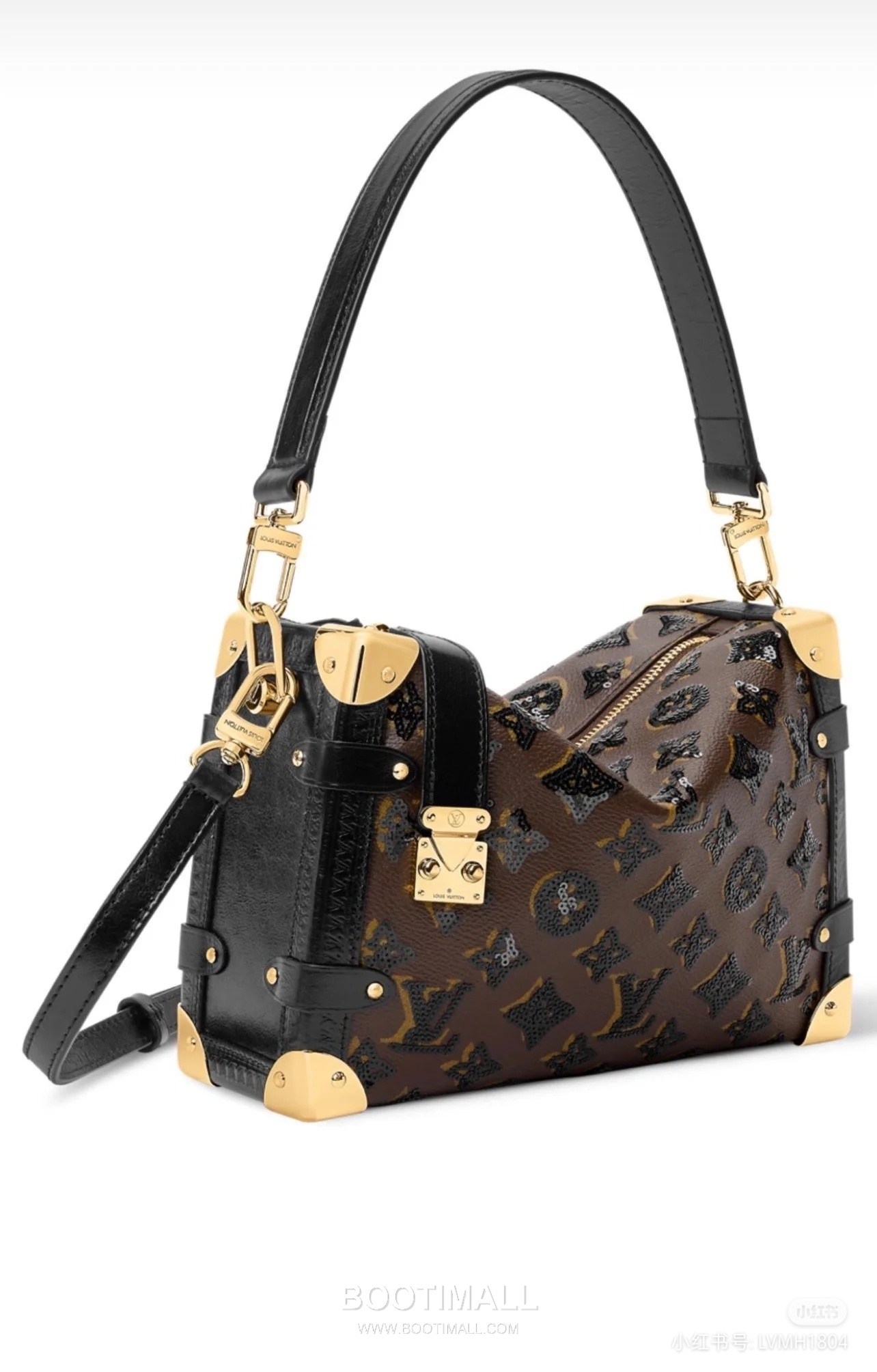 Louis Vuitton Side Trunk MM Canvas Crossbody Bag with Metal Lock Detail 루이비통 사이드 트렁크 MM 캔버스 크로스바디백 메탈락 M27036 23.5cm 3