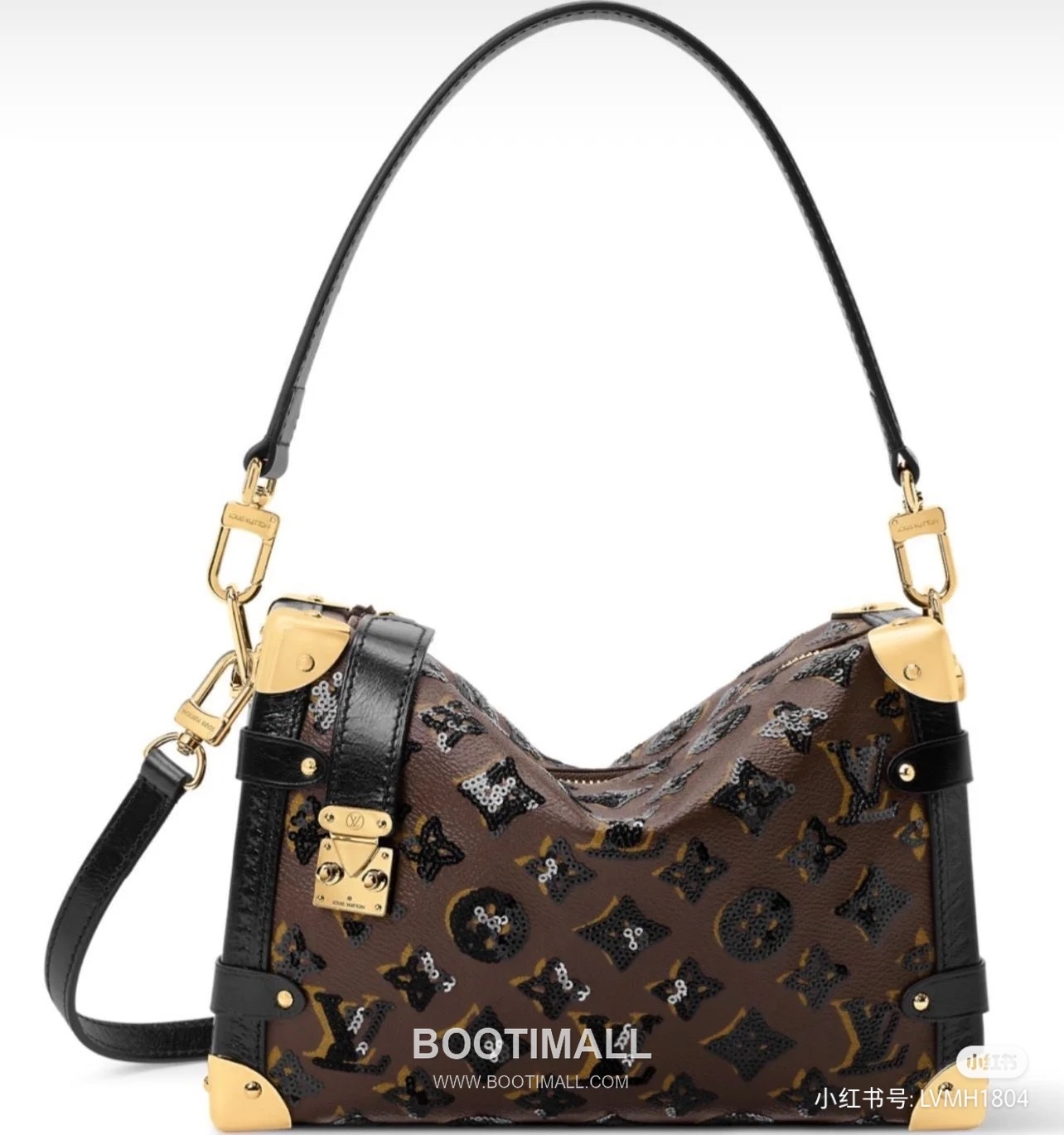 Louis Vuitton Side Trunk MM Canvas Crossbody Bag with Metal Lock Detail 루이비통 사이드 트렁크 MM 캔버스 크로스바디백 메탈락 M27036 23.5cm 4