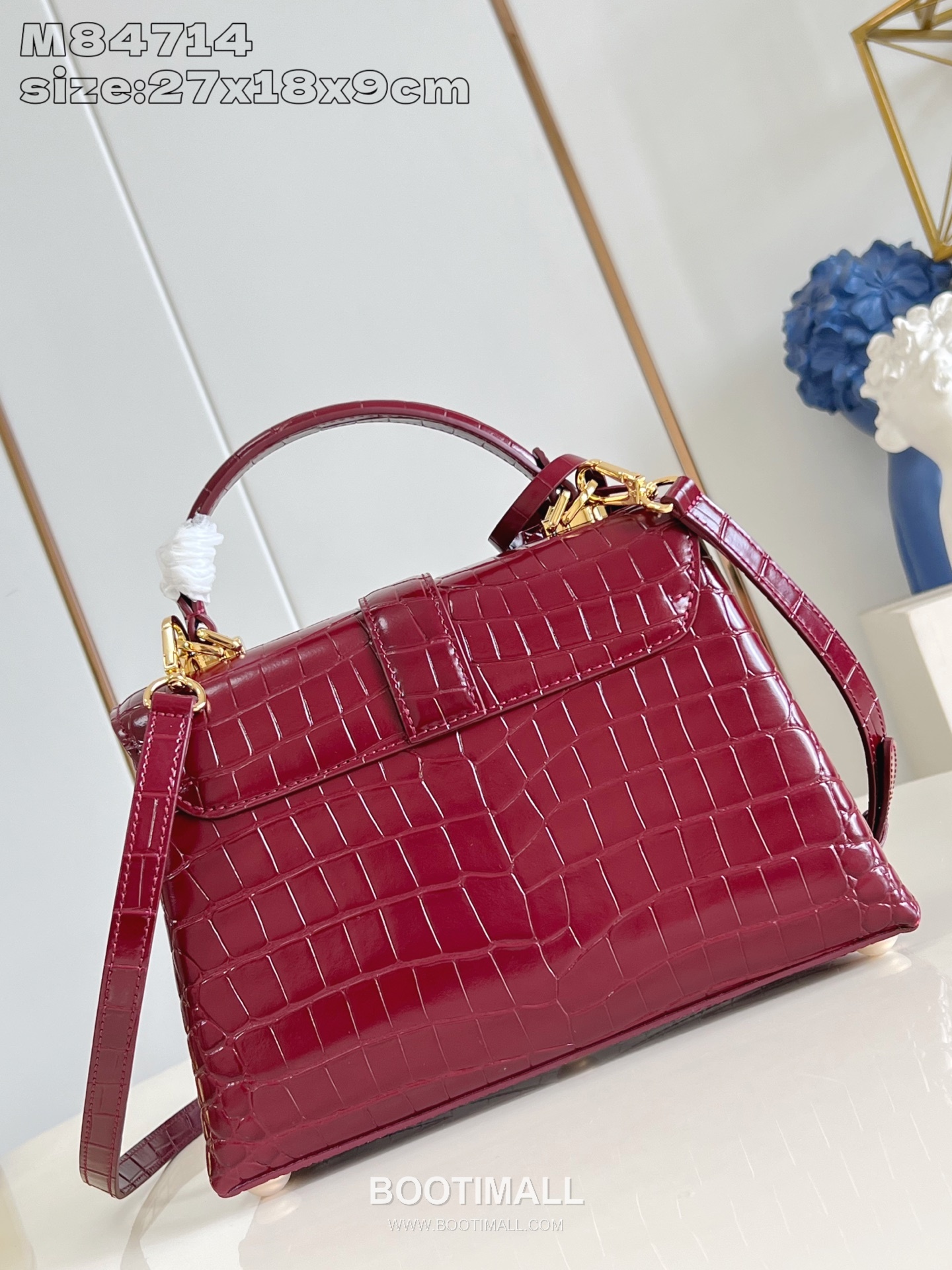 Louis Vuitton Rose des Vents PM Crocodile Embossed Calfskin Top Handle Bag with LV Padlock Detail 루이비통 로즈 데 방 PM 악어엠보 카프스킨 탑핸들백 패드락 M84714 27cm 5