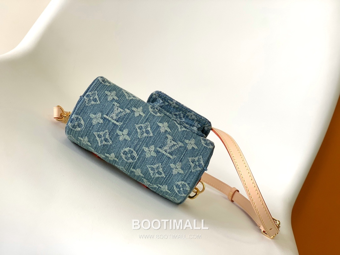 Louis Vuitton Nano Speedy Monogram Denim Canvas Boston Bag with Strap Pocket Detail 루이비통 나노 스피디 모노그램 데님 캔버스 보스턴백 스트랩 포켓 M82950 16cm 6