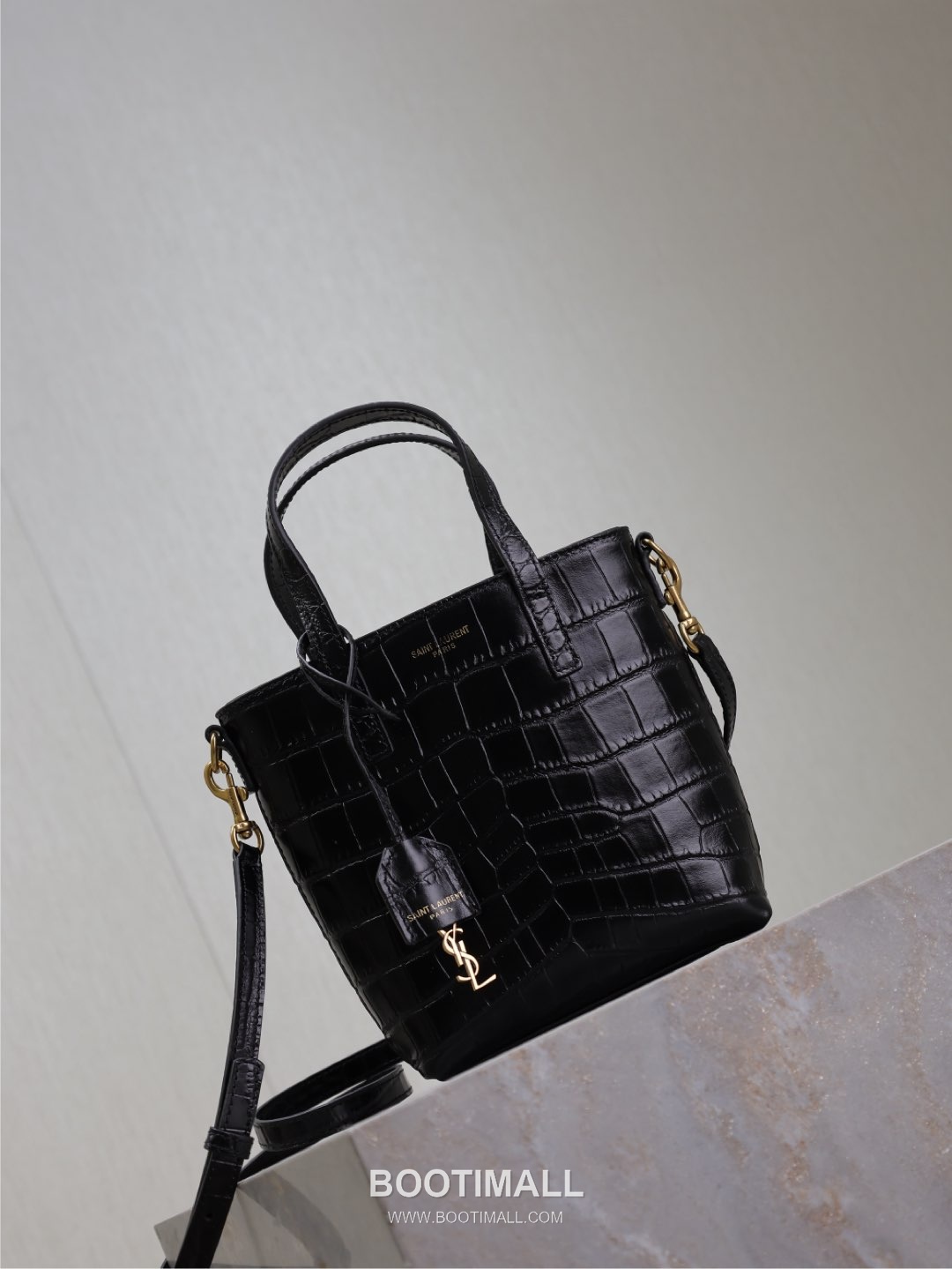 Saint Laurent Mini Toy Croc Embossed Calfskin Tote Bag with YSL Charm Detail 생로랑 미니 토이 크로크 엠보싱 카프스킨 토트백 YSL참 712367 18cm 12
