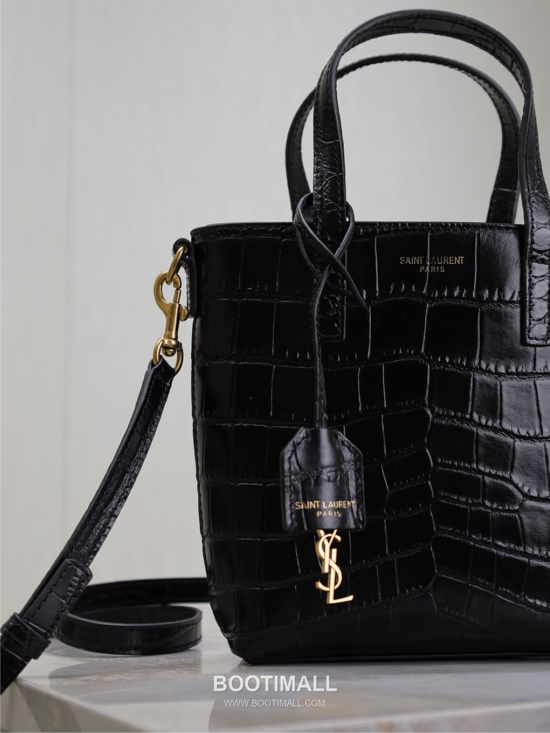 Saint Laurent Mini Toy Croc Embossed Calfskin Tote Bag with YSL Charm Detail 생로랑 미니 토이 크로크 엠보싱 카프스킨 토트백 YSL참 712367 18cm 13