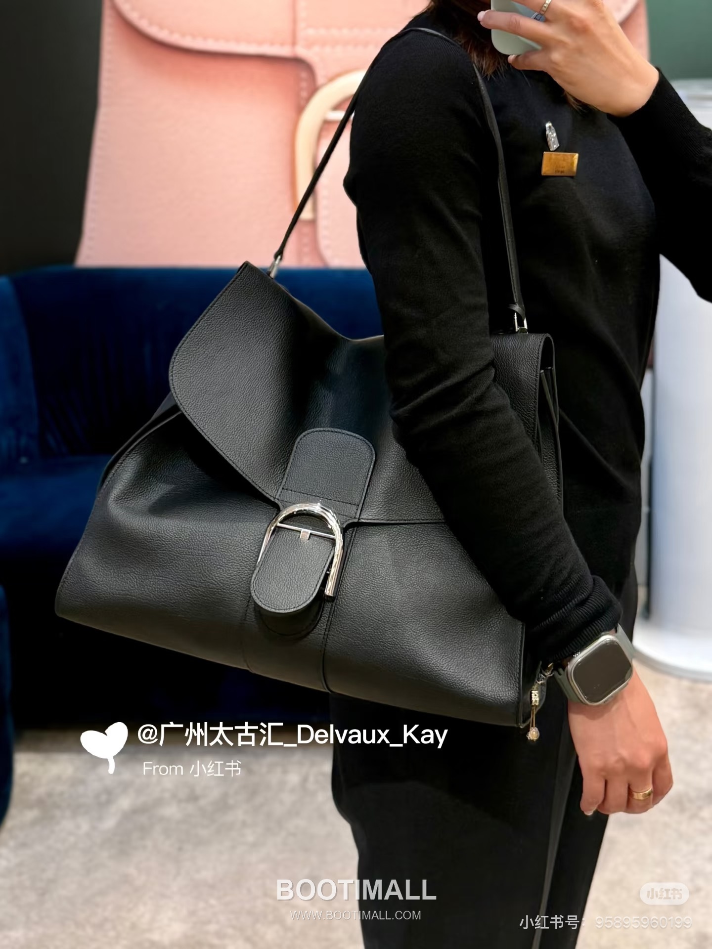 Delvaux Tempo Aluire Calfskin Tote Bag with Flap Strap Pocket Detail 델보 템포 알뤼르 카프스킨 토트백 플랩 스트랩 포켓 37.5cm 7