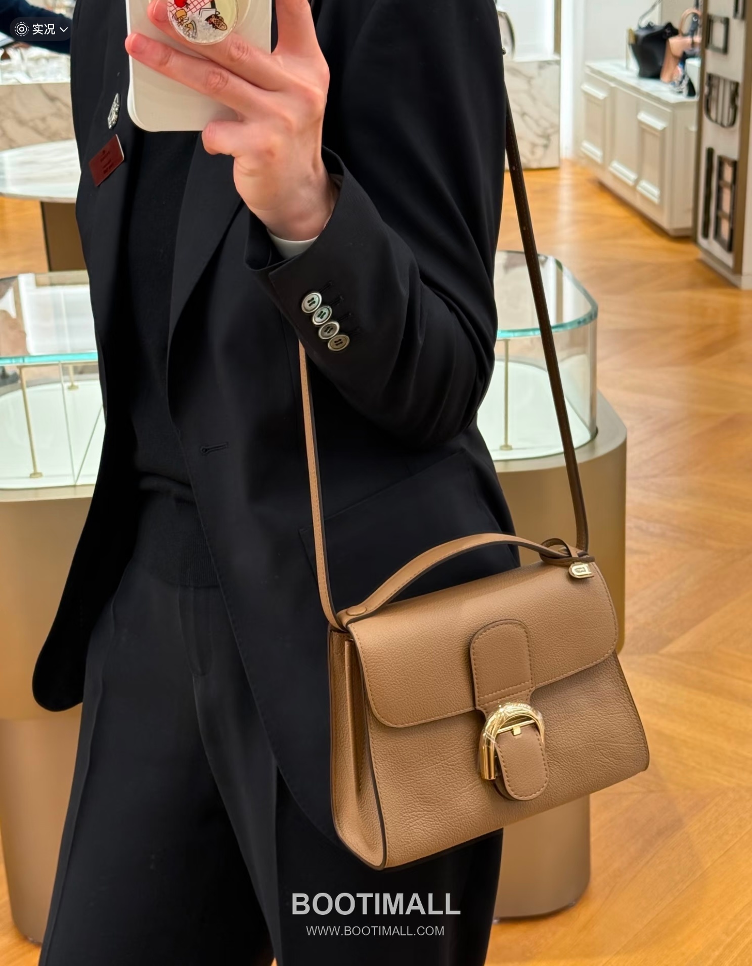 Delvaux Tempo Aluire Calfskin Tote Bag with Strap Flap Metal Detail 델보 템포 알뤼르 카프스킨 토트백 스트랩 플랩 메탈 23cm 3