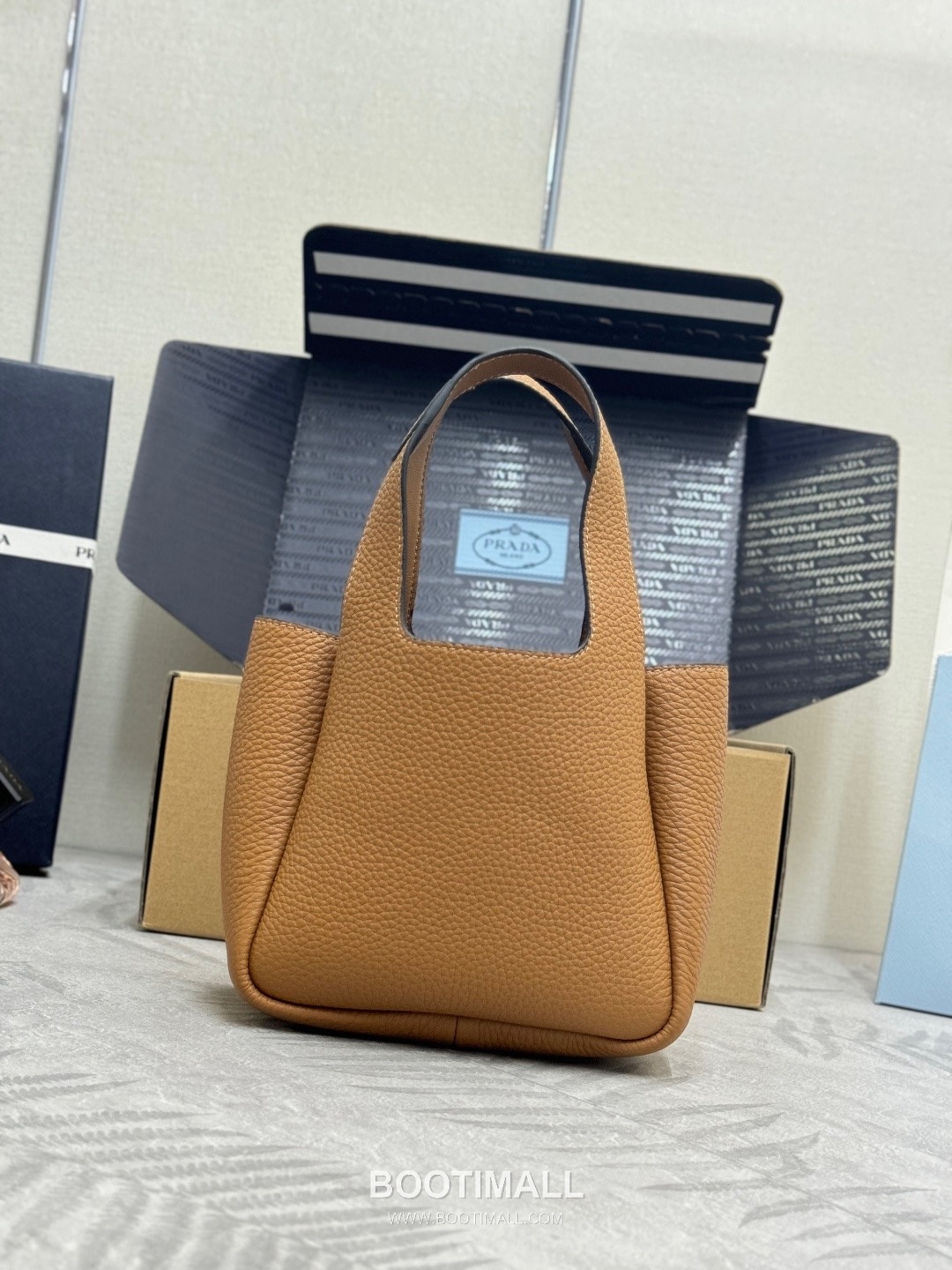 Prada Mini Deer Grain Calfskin Bucket Bag with Gold Hardware Detail 프라다 미니 디어그레인 카프스킨 버킷백 금속디테일 1BA349 18cm 2