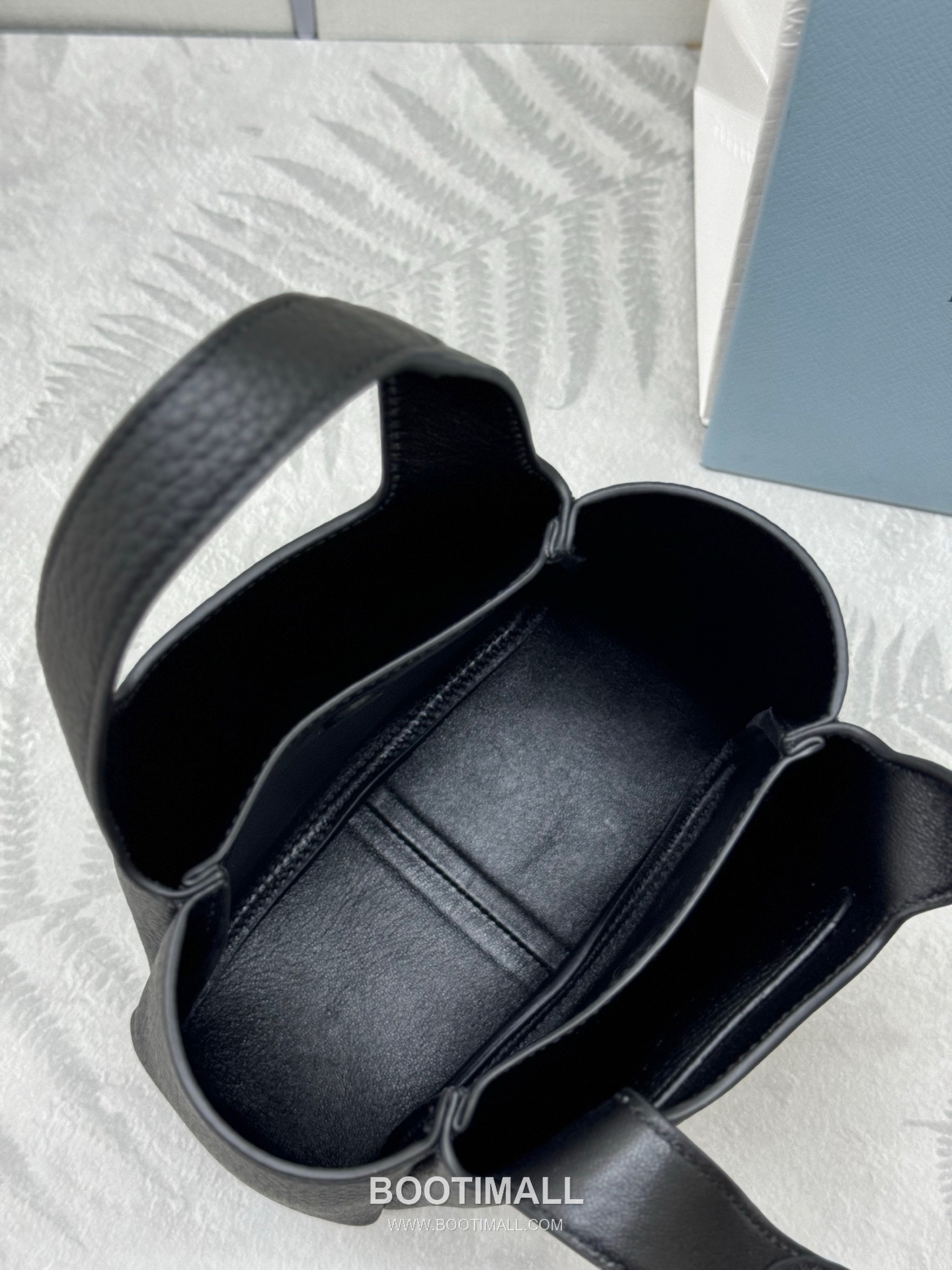 Prada Mini Deer Grain Calfskin Bucket Bag with Gold Hardware Detail 프라다 미니 디어그레인 카프스킨 버킷백 금속디테일 1BA349 18cm 8