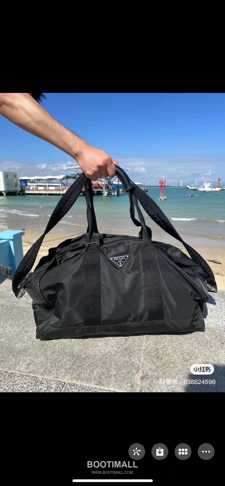 Prada Nylon Travel Duffle Bag with Calfskin Handle Triangle Logo Strap Detail 프라다 나일론 카프스킨 핸들 트라이앵글 로고 스트랩 더플백 2VC033 45cm 1