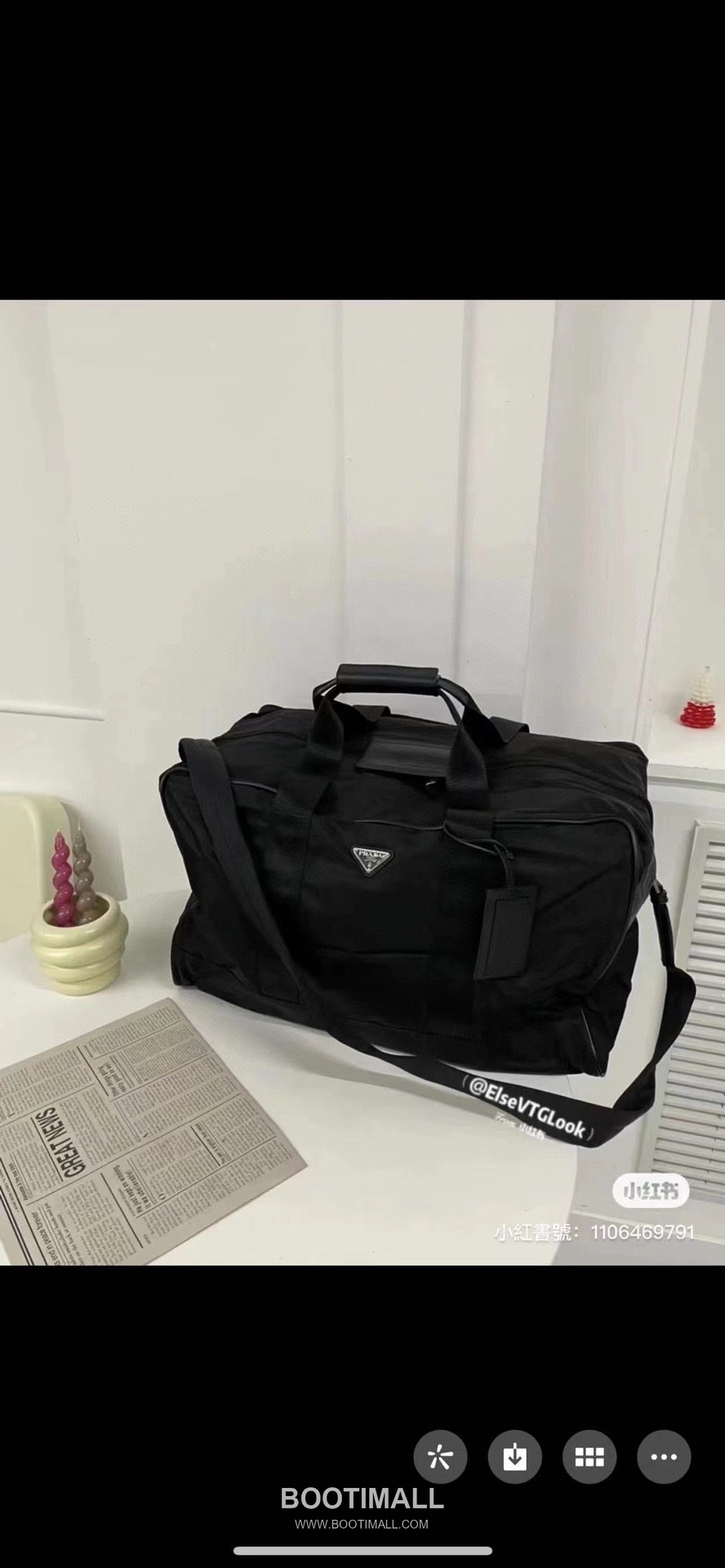 Prada Nylon Travel Duffle Bag with Calfskin Handle Triangle Logo Strap Detail 프라다 나일론 카프스킨 핸들 트라이앵글 로고 스트랩 더플백 2VC033 45cm 3