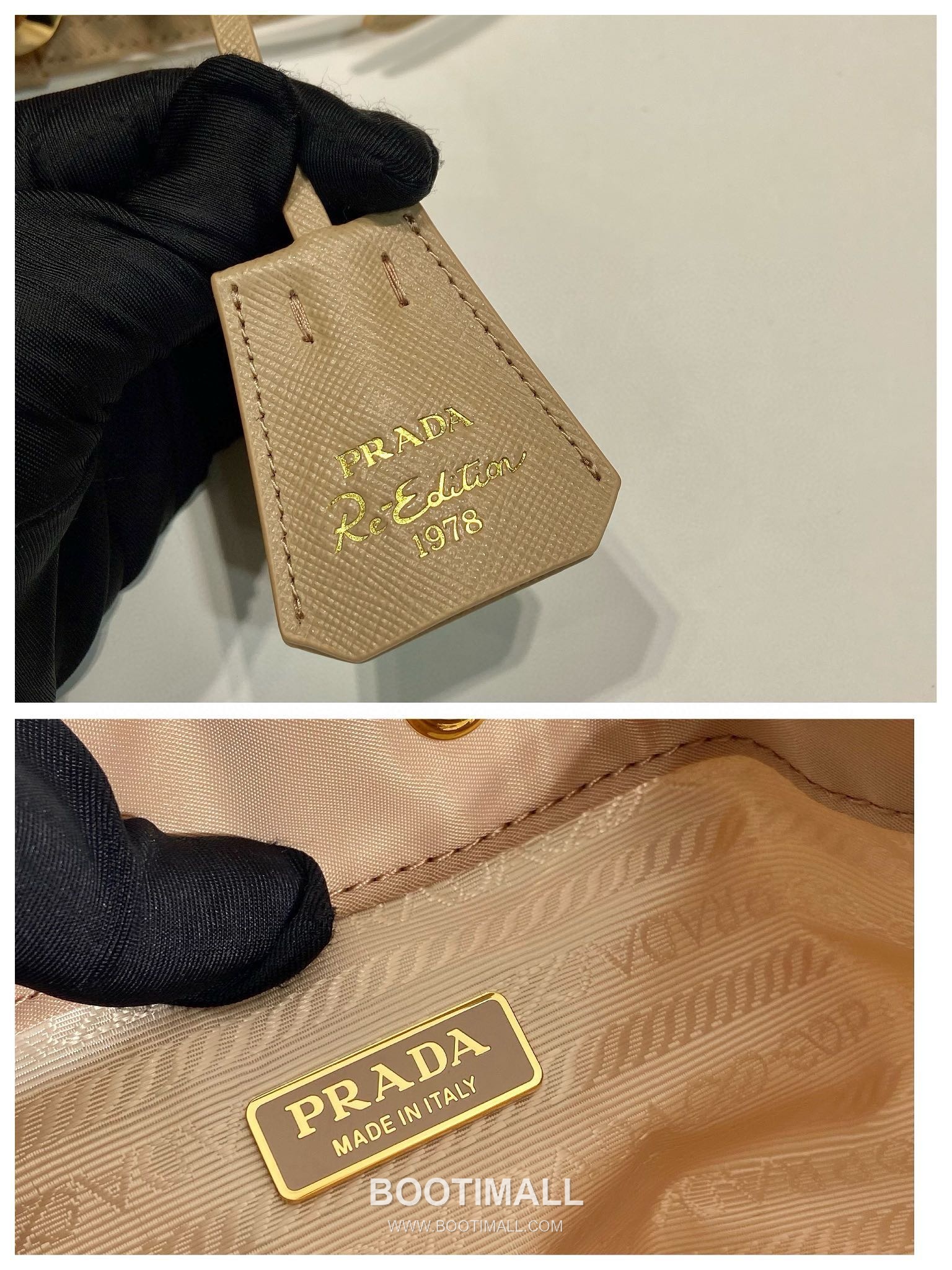 Prada Nylon Bucket Bag with Calfskin Strap Triangle Logo Key Charm Detail 프라다 나일론 카프스킨 스트랩 트라이앵글 로고 키참 버킷백 1BE067 15.5cm 9