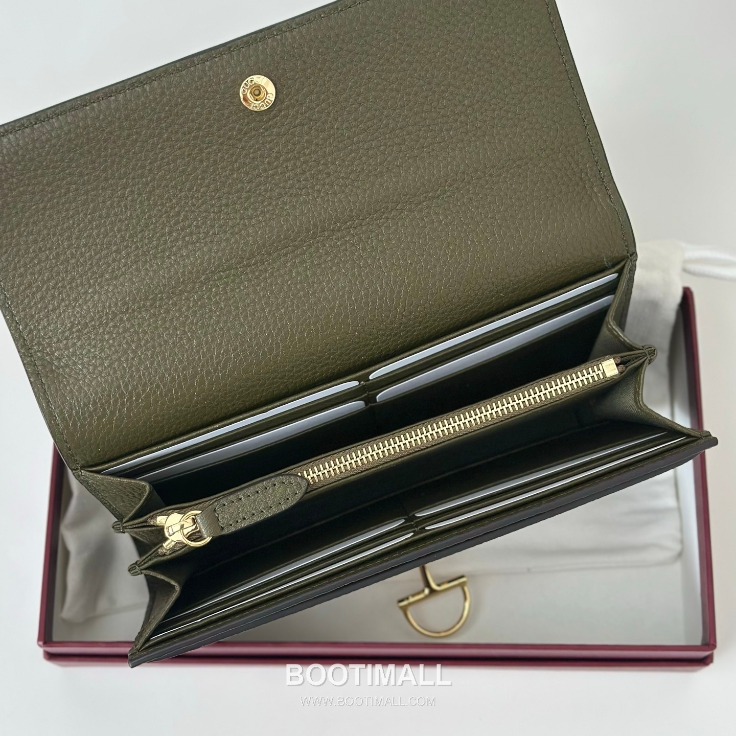 Gucci GG Supreme Canvas Wallet with Leather Trim Zip Detail 구찌 GG 수프림 캔버스 레더 트림 집 월렛 828147 19cm 4