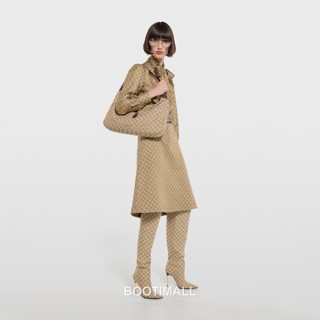 Gucci GG Canvas Tote Bag with Leather Trim Zip Detail 구찌 GG 캔버스 레더 트림 집 토트백 863279 40cm 3