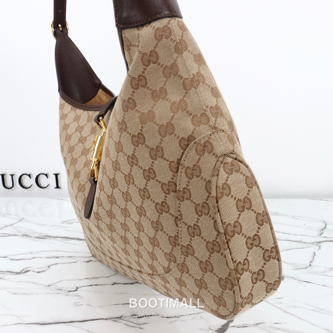 Gucci GG Canvas Tote Bag with Leather Trim Zip Detail 구찌 GG 캔버스 레더 트림 집 토트백 863279 40cm 13