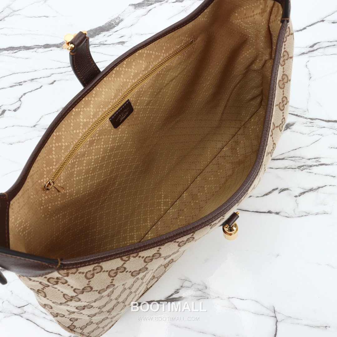 Gucci GG Canvas Tote Bag with Leather Trim Zip Detail 구찌 GG 캔버스 레더 트림 집 토트백 863279 40cm 15