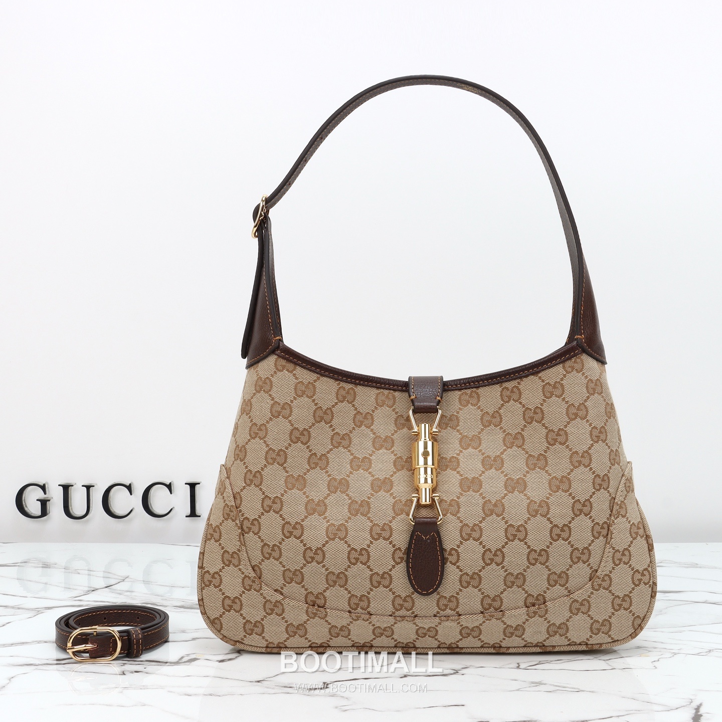 Gucci GG Canvas Tote Bag with Leather Trim Zip Detail 구찌 GG 캔버스 레더 트림 집 토트백 863136 31.5cm 1