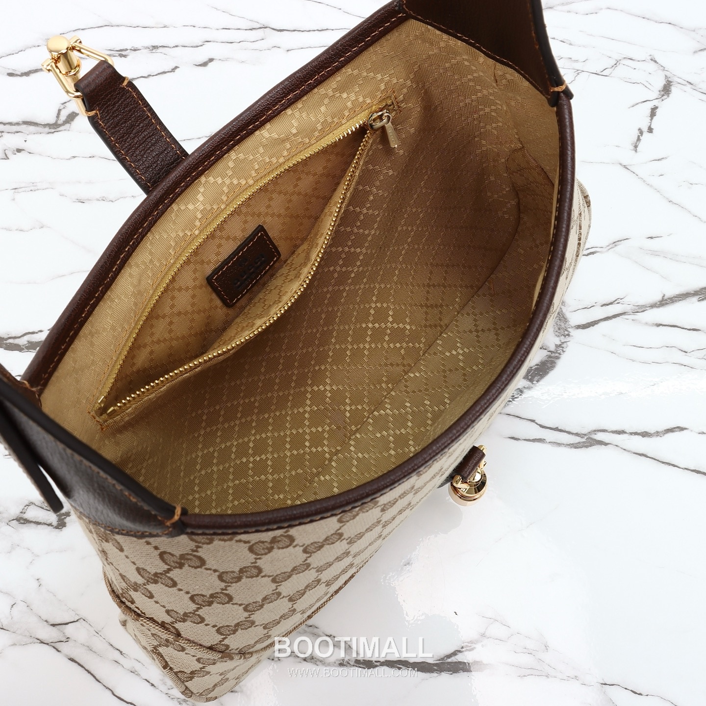 Gucci GG Canvas Tote Bag with Leather Trim Zip Detail 구찌 GG 캔버스 레더 트림 집 토트백 863136 31.5cm 9