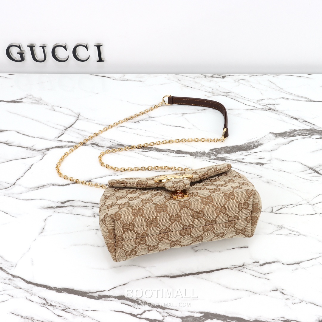 Gucci GG Canvas Crossbody Bag with Leather Trim Strap Zip Detail 구찌 GG 캔버스 레더 트림 스트랩 집 크로스바디백 867360 18.5cm 12
