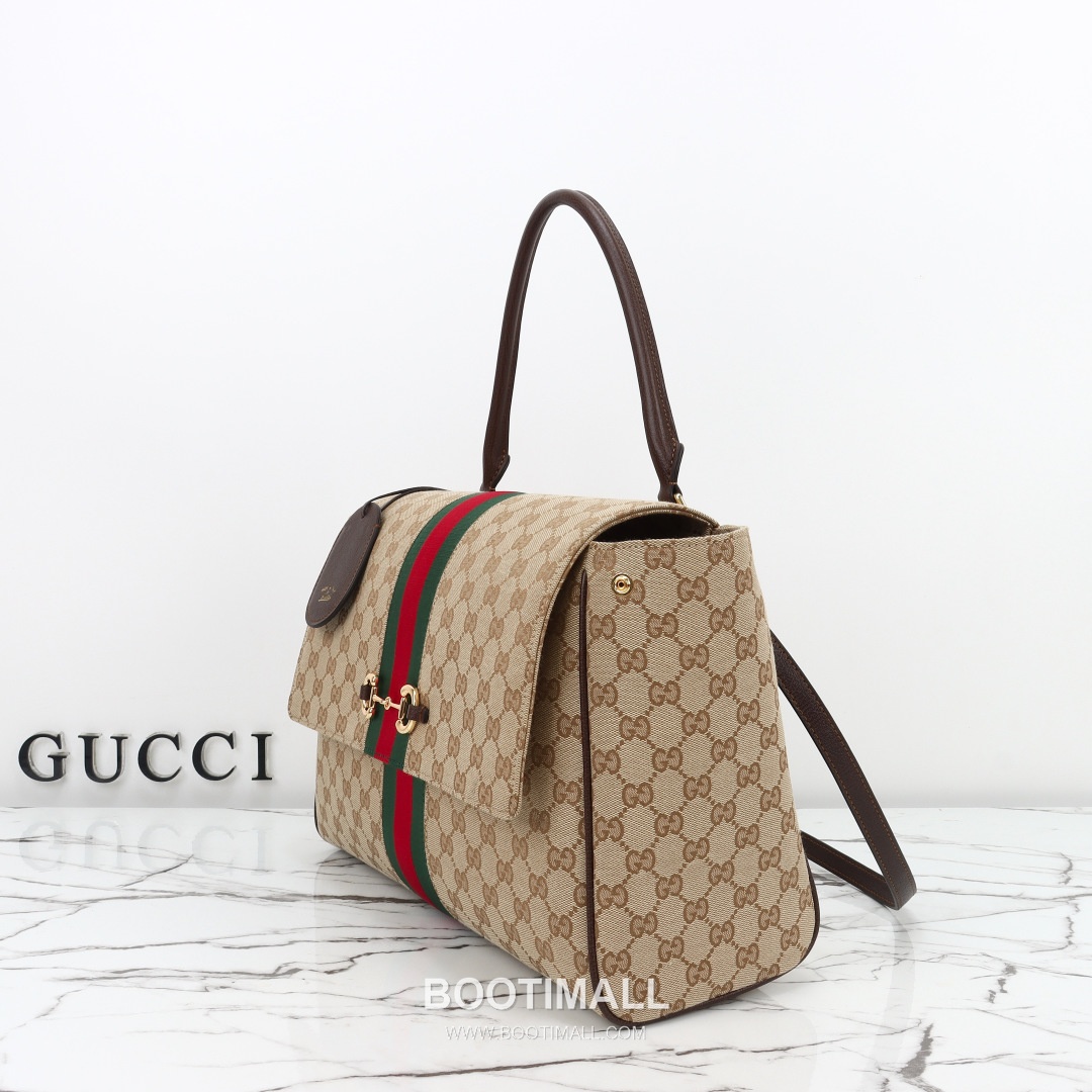 Gucci GG Canvas Tote Bag with Leather Trim Strap Detail 구찌 GG 캔버스 레더 트림 스트랩 토트백 875019 37cm 5
