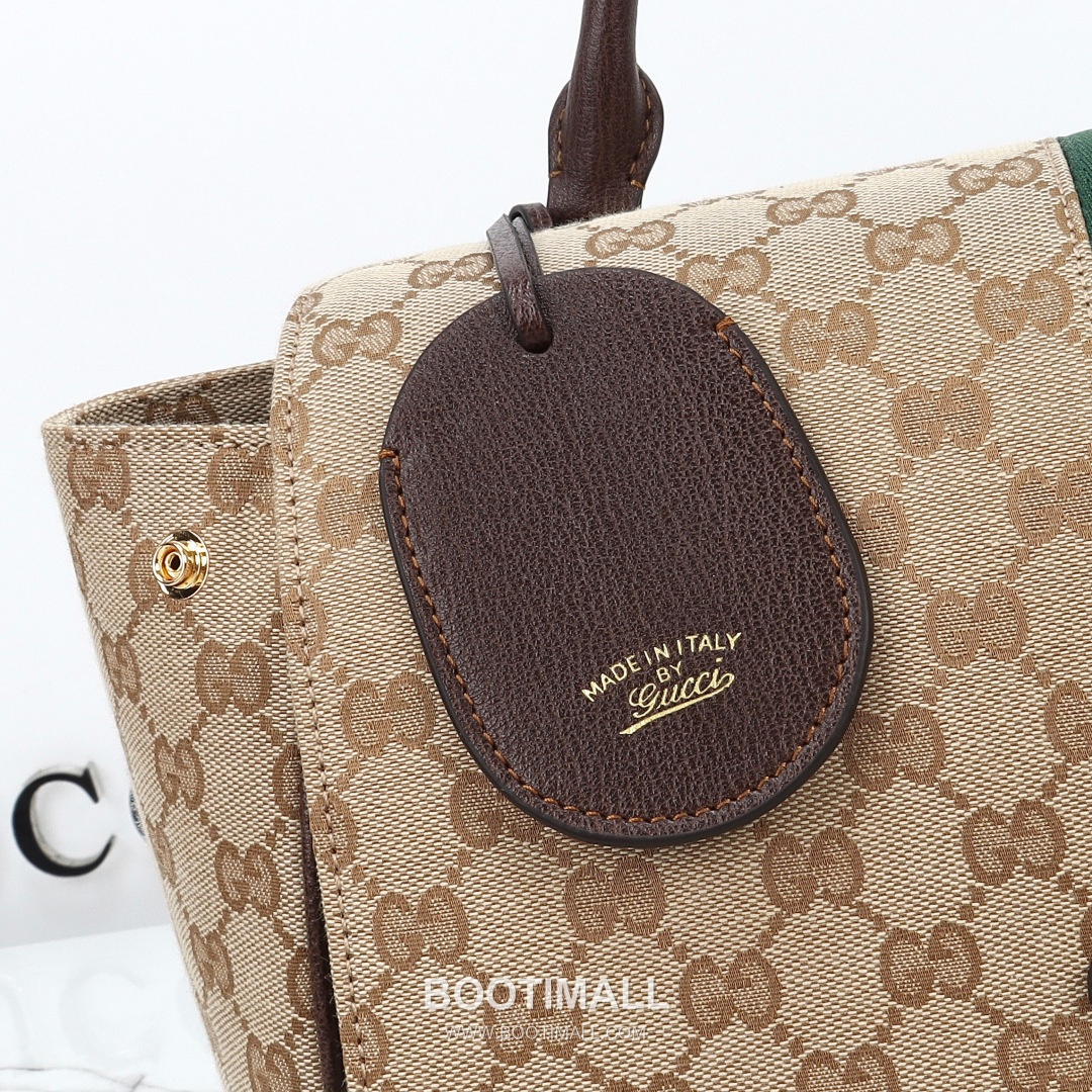 Gucci GG Canvas Tote Bag with Leather Trim Strap Detail 구찌 GG 캔버스 레더 트림 스트랩 토트백 875019 37cm 7