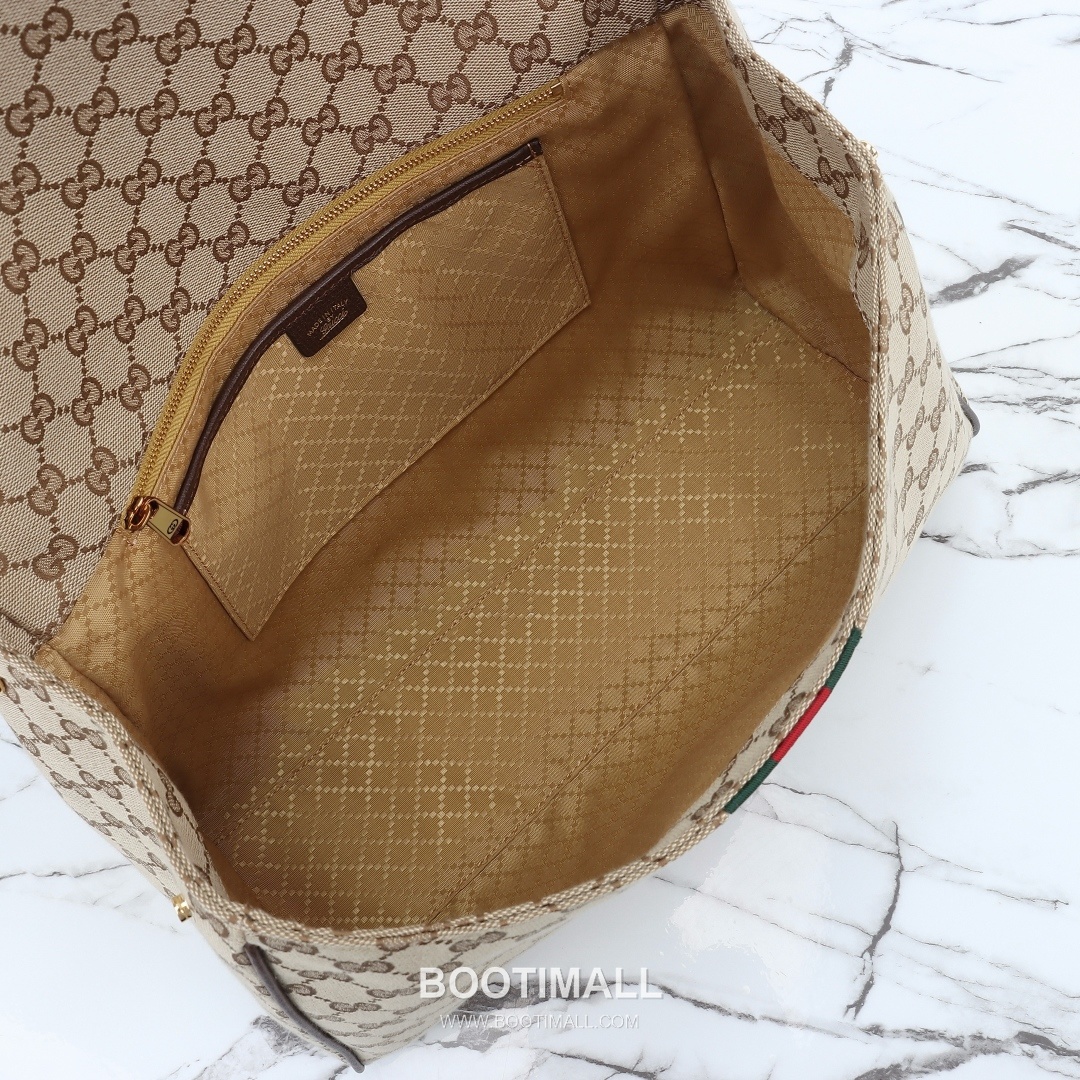 Gucci GG Canvas Tote Bag with Leather Trim Strap Detail 구찌 GG 캔버스 레더 트림 스트랩 토트백 875019 37cm 12