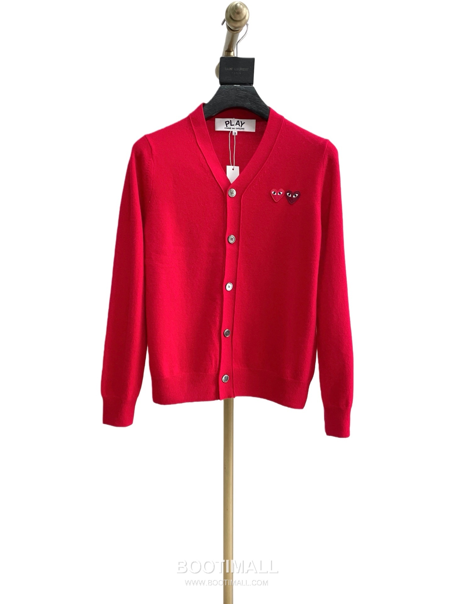 Comme des Garçons PLAY Double Heart Patch Wool Knit Cardigan Embroidered Logo 꼼데가르송플레이 더블하트 패치 울 니트 가디건 31177 10