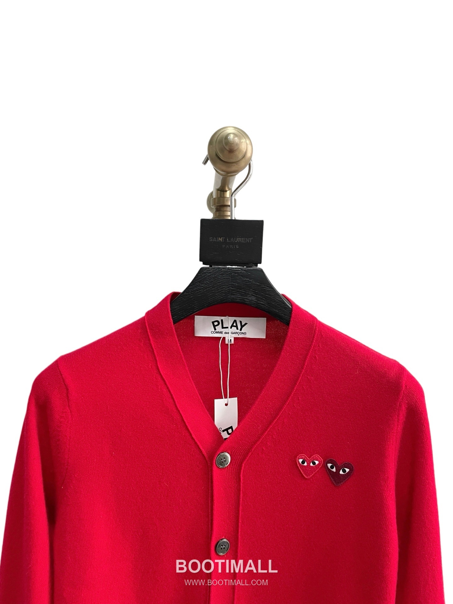 Comme des Garçons PLAY Double Heart Patch Wool Knit Cardigan Embroidered Logo 꼼데가르송플레이 더블하트 패치 울 니트 가디건 31177 12