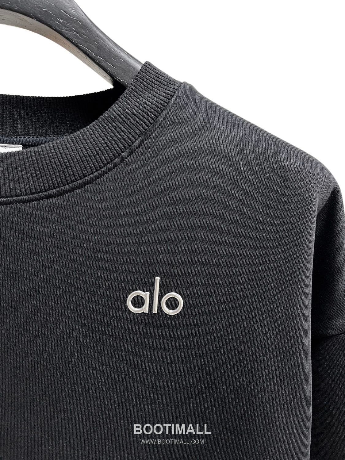 Alo Yoga Crewneck Cotton Sweatshirt Loose Fit Embroidered Logo 알로요가 크루넥 코튼 스웨트셔츠 루즈핏 자수 로고 31212 13