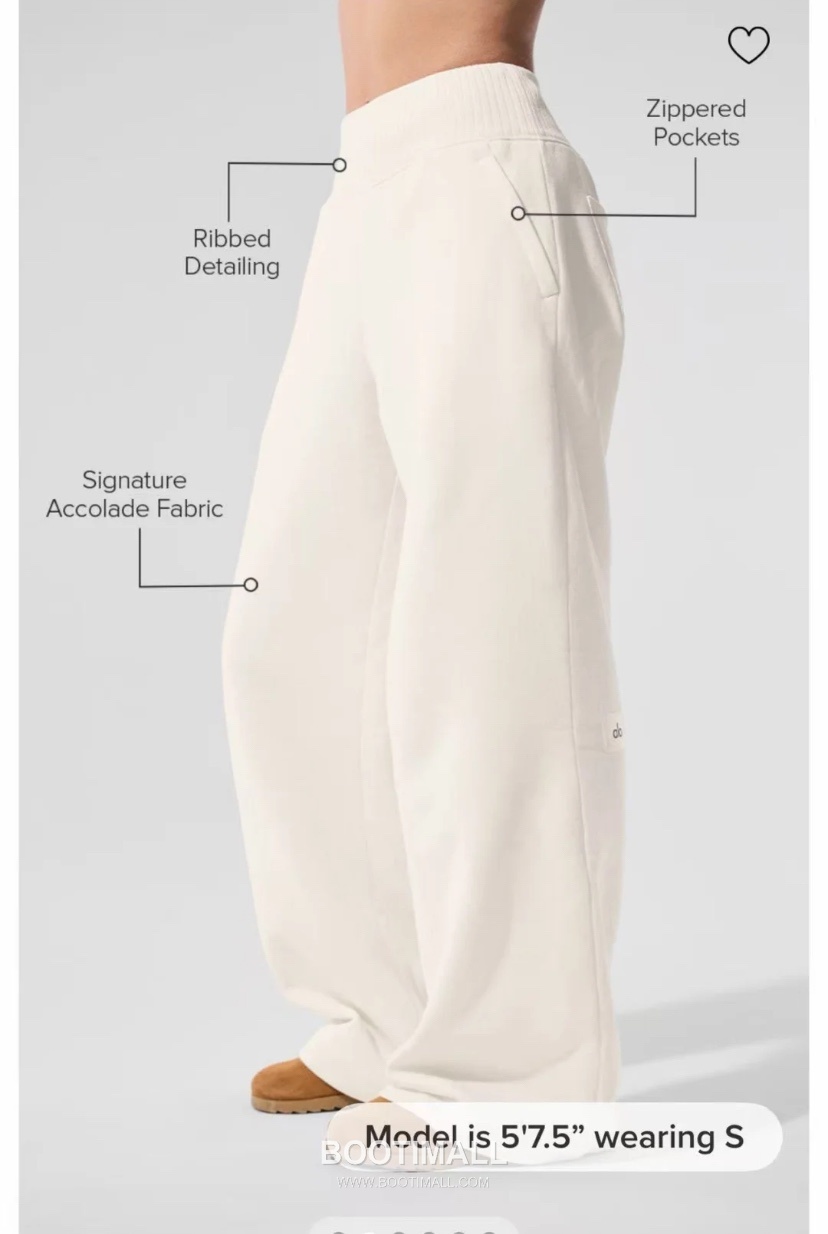 Alo Yoga High Waist Knit Wide Leg Sweatpants Fleece Patchwork Logo 알로요가 하이웨이스트 니트 와이드레그 스웨트팬츠 플리스 로고 10026 1