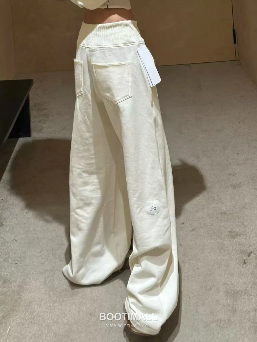 Alo Yoga High Waist Knit Wide Leg Sweatpants Fleece Patchwork Logo 알로요가 하이웨이스트 니트 와이드레그 스웨트팬츠 플리스 로고 10026 9