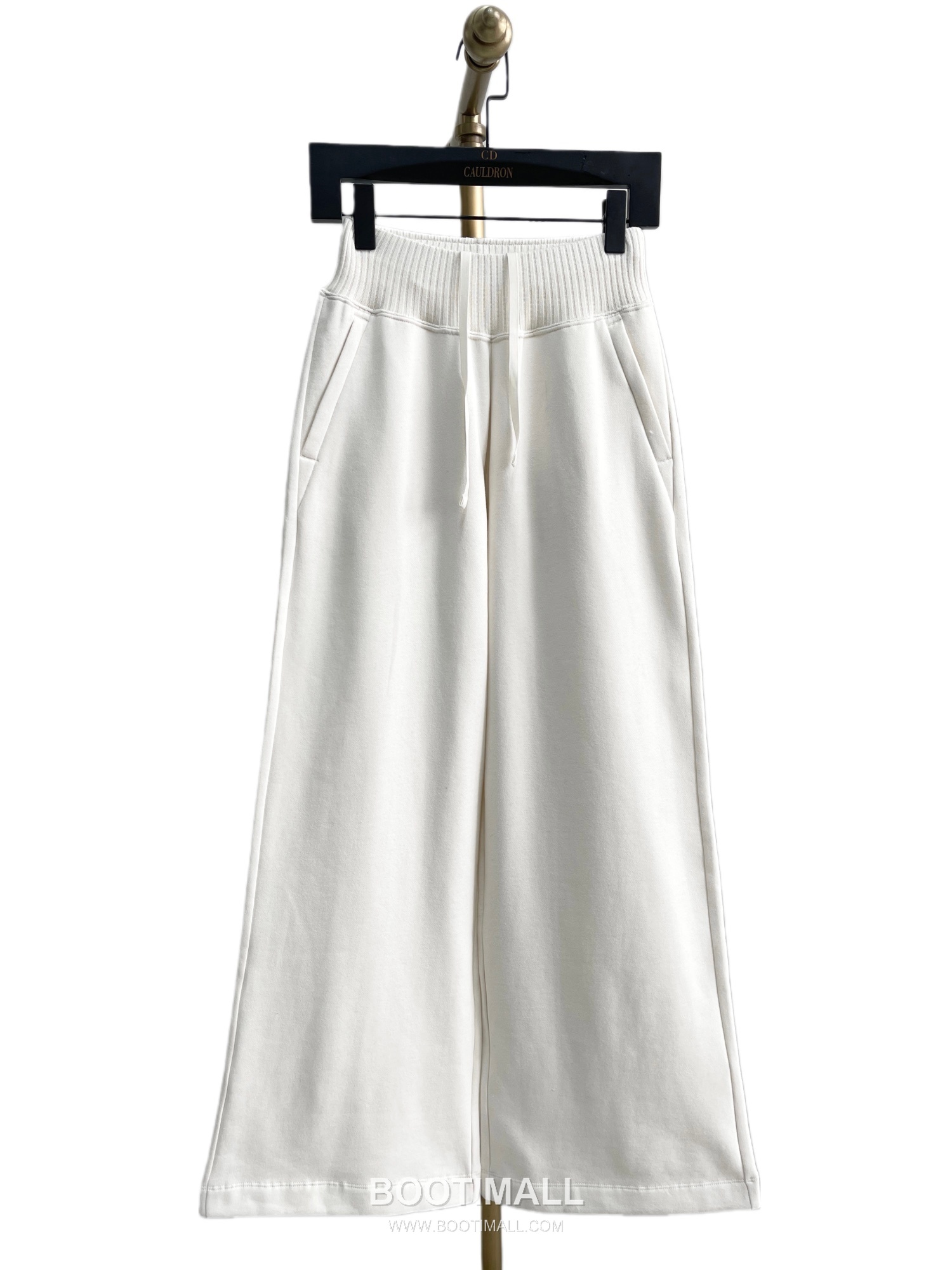 Alo Yoga High Waist Knit Wide Leg Sweatpants Fleece Patchwork Logo 알로요가 하이웨이스트 니트 와이드레그 스웨트팬츠 플리스 로고 10026 10