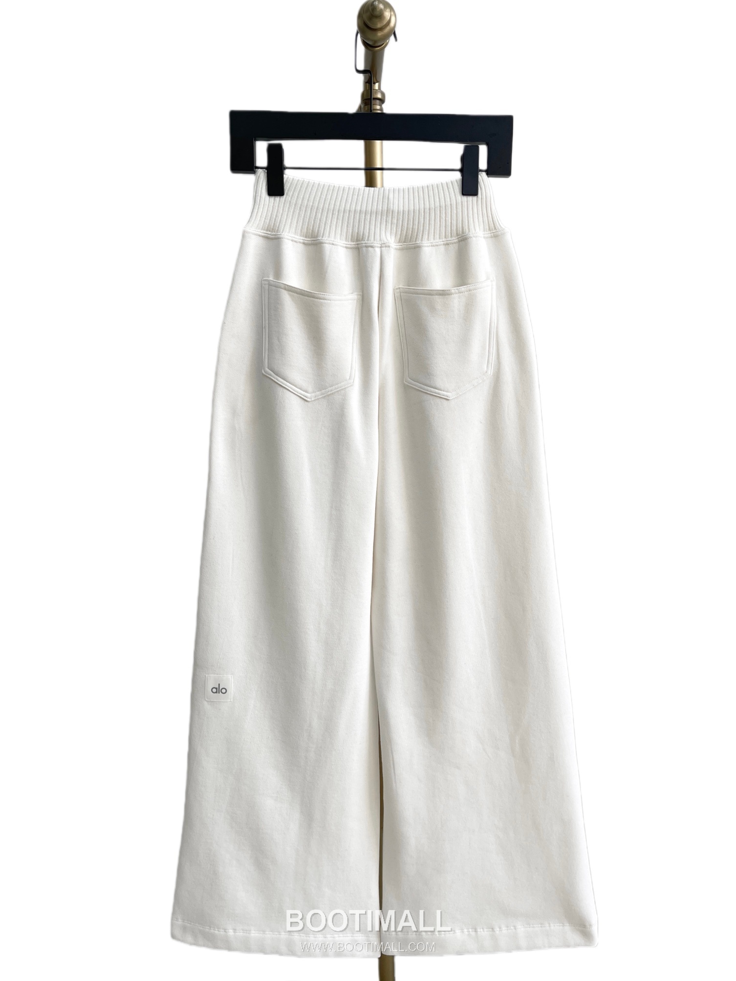 Alo Yoga High Waist Knit Wide Leg Sweatpants Fleece Patchwork Logo 알로요가 하이웨이스트 니트 와이드레그 스웨트팬츠 플리스 로고 10026 11