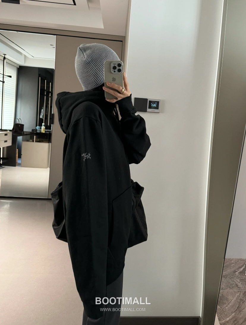 Arc'teryx Embroidered Logo Hooded Fleece Hoodie Drawstring 아크테릭스 자수 로고 후드 플리스 후디 드로우스트링 60083 1