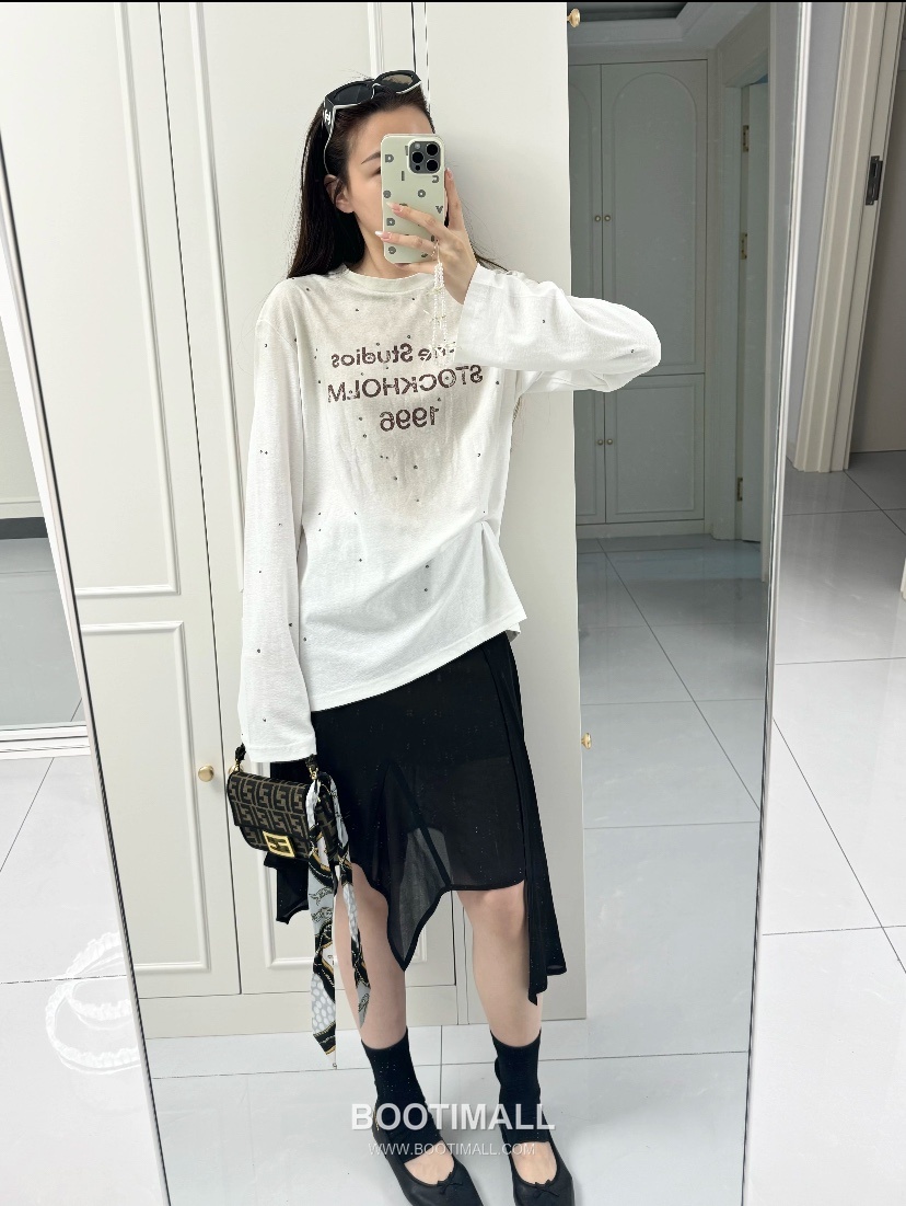 Acne Studios 1996 Logo Print Cotton T-Shirt Crewneck Long Sleeve 아크네스튜디오 1996 로고 프린트 코튼 크루넥 롱슬리브 티셔츠 10029 3