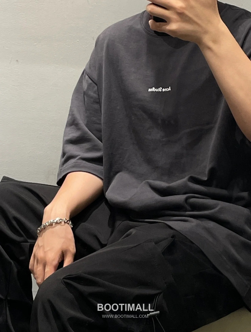 Acne Studios Logo Print Cotton T-Shirt Crewneck Short Sleeve 아크네스튜디오 로고 프린트 코튼 크루넥 반팔 티셔츠 50005 1