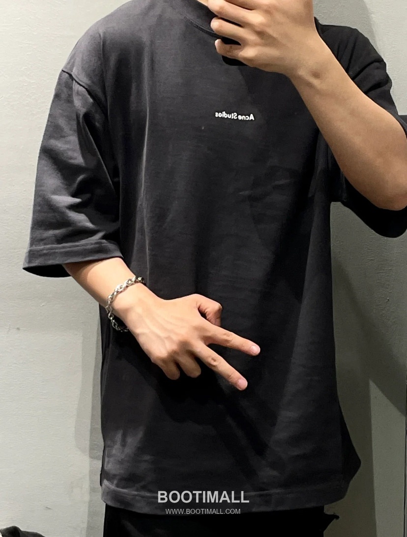 Acne Studios Logo Print Cotton T-Shirt Crewneck Short Sleeve 아크네스튜디오 로고 프린트 코튼 크루넥 반팔 티셔츠 50005 3