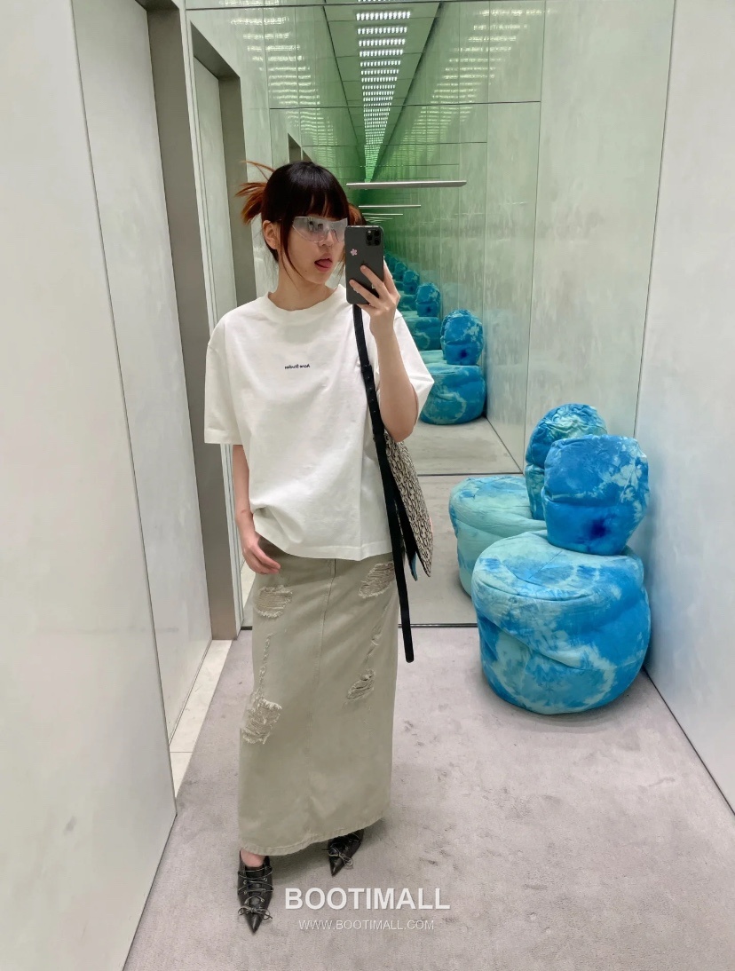 Acne Studios Logo Print Cotton T-Shirt Crewneck Short Sleeve 아크네스튜디오 로고 프린트 코튼 크루넥 반팔 티셔츠 50005 7