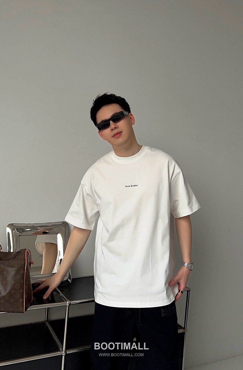 Acne Studios Logo Print Cotton T-Shirt Crewneck Short Sleeve 아크네스튜디오 로고 프린트 코튼 크루넥 반팔 티셔츠 50005 8