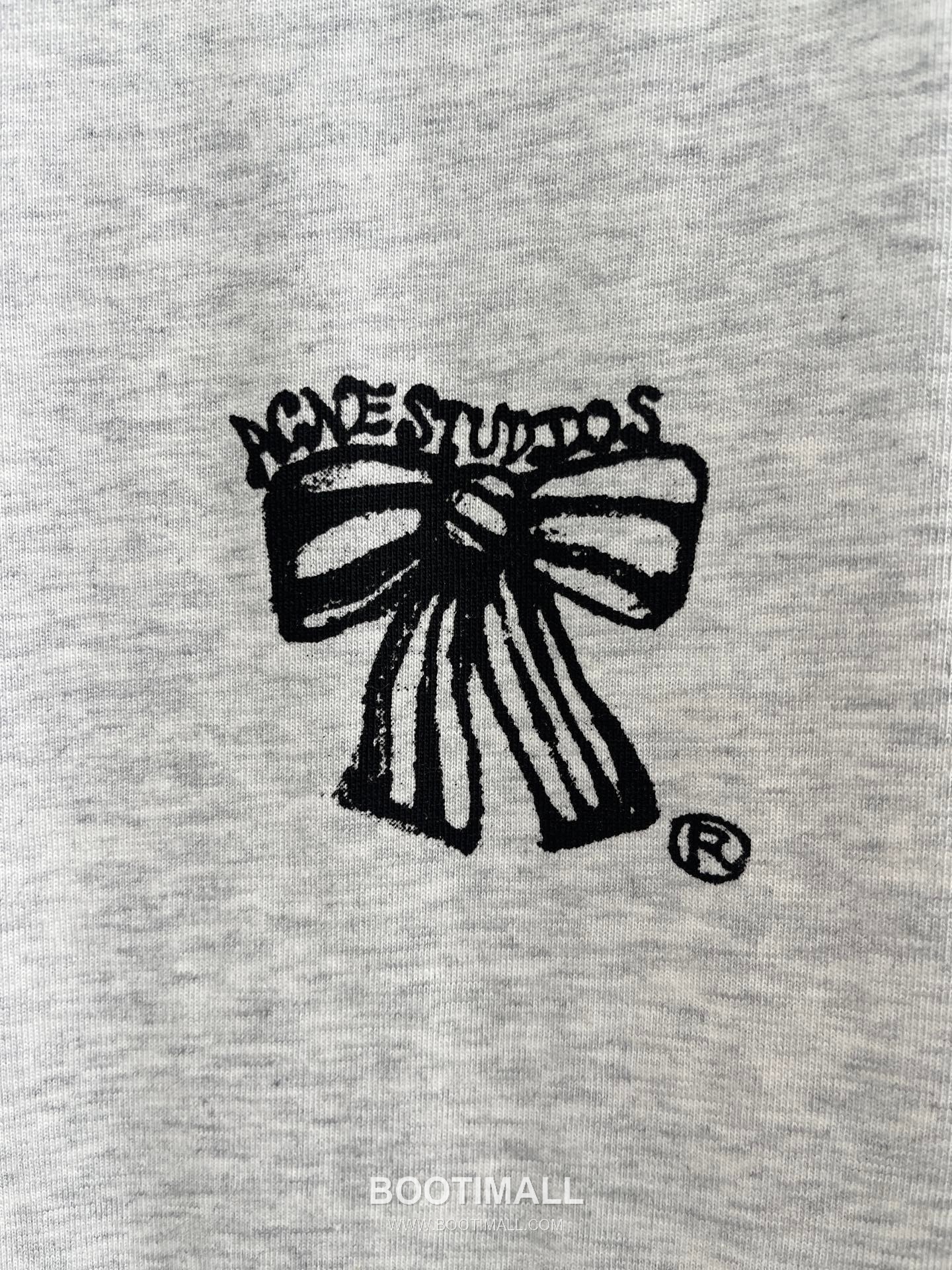 Acne Studios Bow Logo Print Cotton T-Shirt Crewneck Short Sleeve 아크네스튜디오 보우 로고 프린트 코튼 크루넥 반팔 티셔츠 60175 5