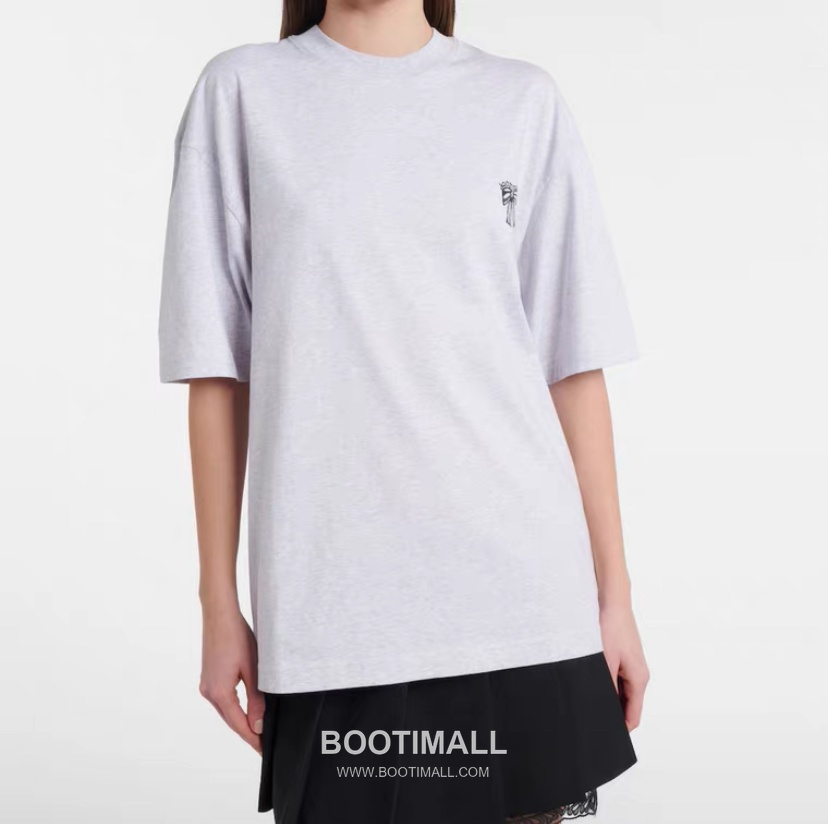 Acne Studios Bow Logo Print Cotton T-Shirt Crewneck Short Sleeve 아크네스튜디오 보우 로고 프린트 코튼 크루넥 반팔 티셔츠 60175 8