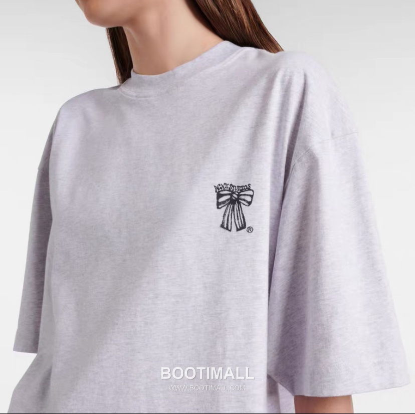 Acne Studios Bow Logo Print Cotton T-Shirt Crewneck Short Sleeve 아크네스튜디오 보우 로고 프린트 코튼 크루넥 반팔 티셔츠 60175 9