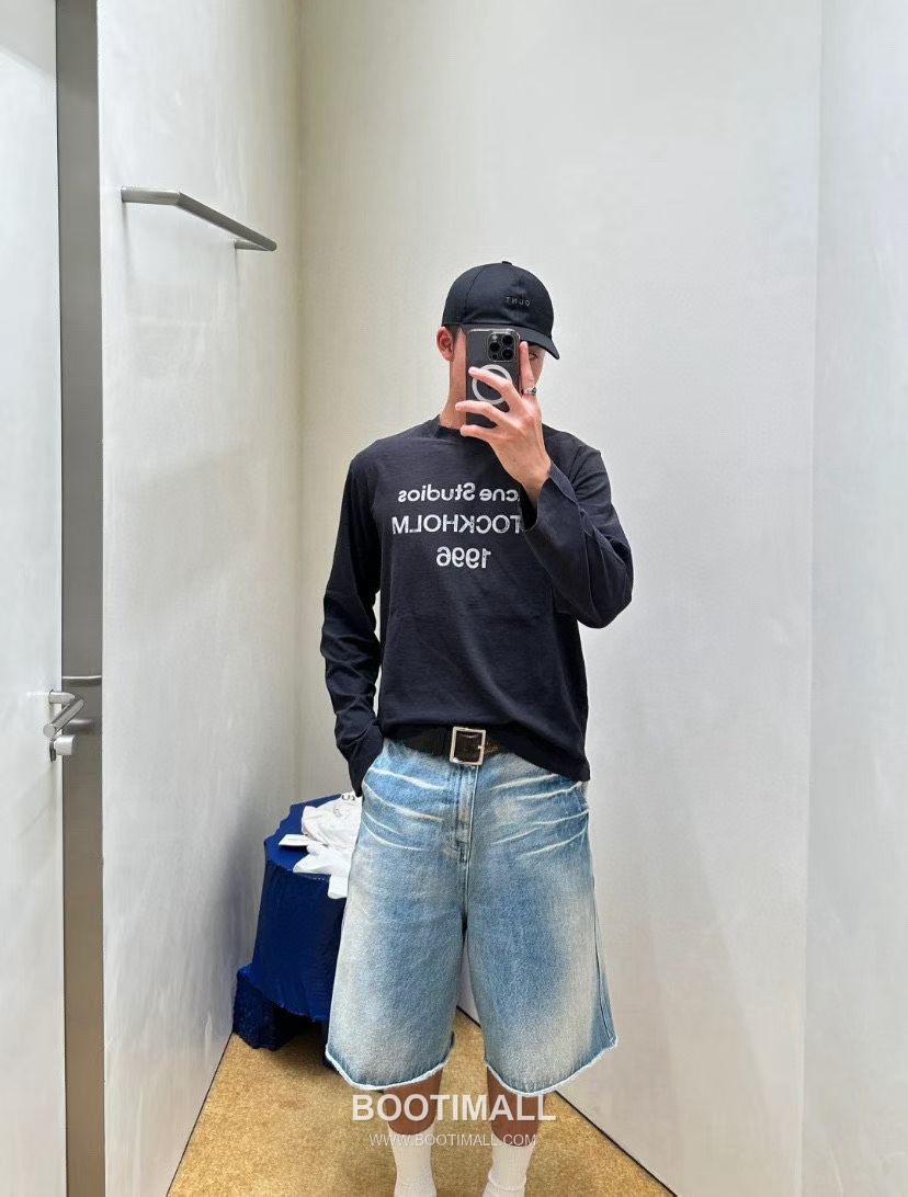 Acne Studios 1996 Distressed Logo Print Cotton T-Shirt Crewneck Long Sleeve 아크네스튜디오 1996 디스트레스 로고 프린트 코튼 크루넥 롱슬리브 티셔츠 9