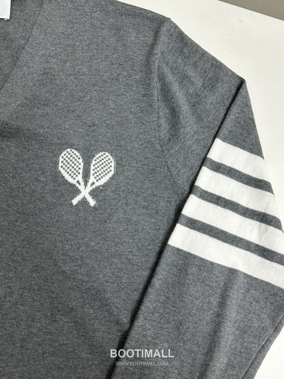Thom Browne SS26 Cotton Jacquard Tennis Racket Cardigan with 4-Bar Stripe Detail 톰브라운 SS26 코튼 자카드 테니스 라켓 가디건 4바 스트라이프 디테일 KT262420 5