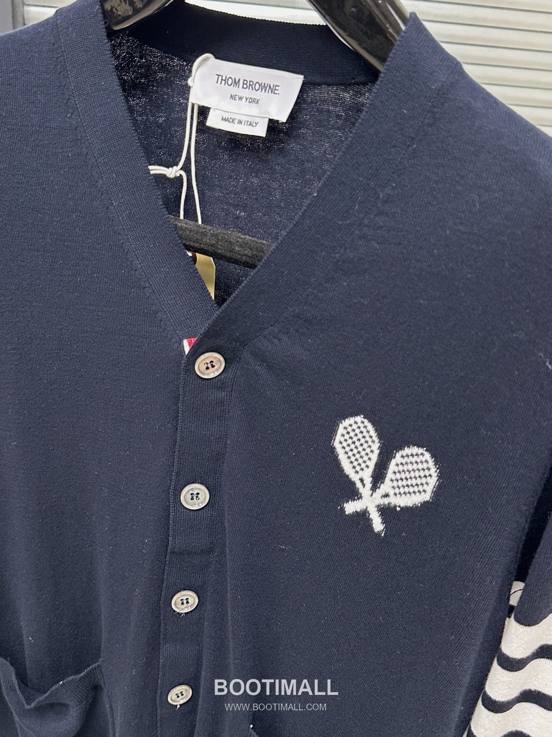 Thom Browne SS26 Cotton Jacquard Tennis Racket Cardigan with 4-Bar Stripe Detail 톰브라운 SS26 코튼 자카드 테니스 라켓 가디건 4바 스트라이프 디테일 KT262420 4