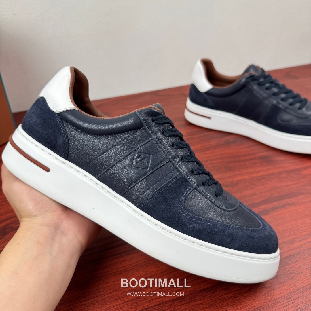 Loro Piana Tennis Walk Calfskin Suede Low Sneakers with Strap Logo Detail 로로피아나 테니스 워크 카프스킨 스웨이드 로우 스니커즈 스트랩 로고 디테일 3.5cm 4
