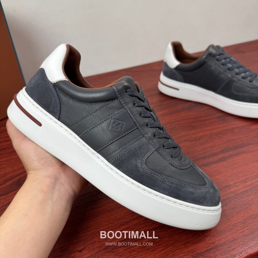 Loro Piana Tennis Walk Calfskin Suede Low Sneakers with Strap Logo Detail 로로피아나 테니스 워크 카프스킨 스웨이드 로우 스니커즈 스트랩 로고 디테일 3.5cm 4