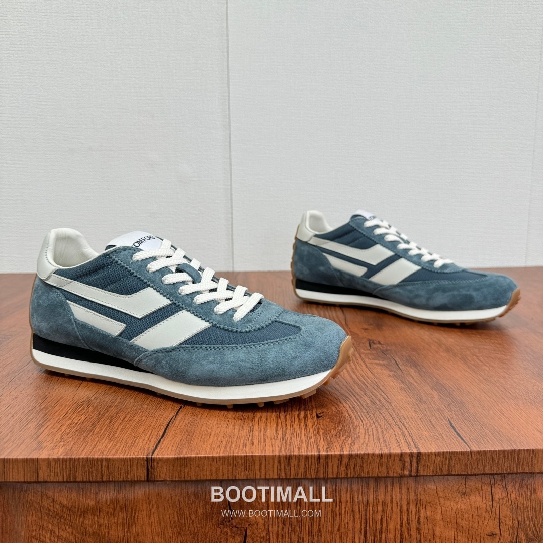 Tom Ford German Trainer Suede Calfskin Mesh Low Sneakers with Panel Detail 톰포드 독일군 트레이너 스웨이드 카프스킨 메쉬 로우 스니커즈 패널 디테일 3.5cm 1